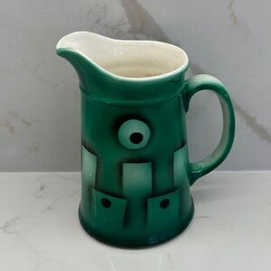 Vintage MCM Water Milk Pitcher Geometric Design Stamped Czechoslovakia